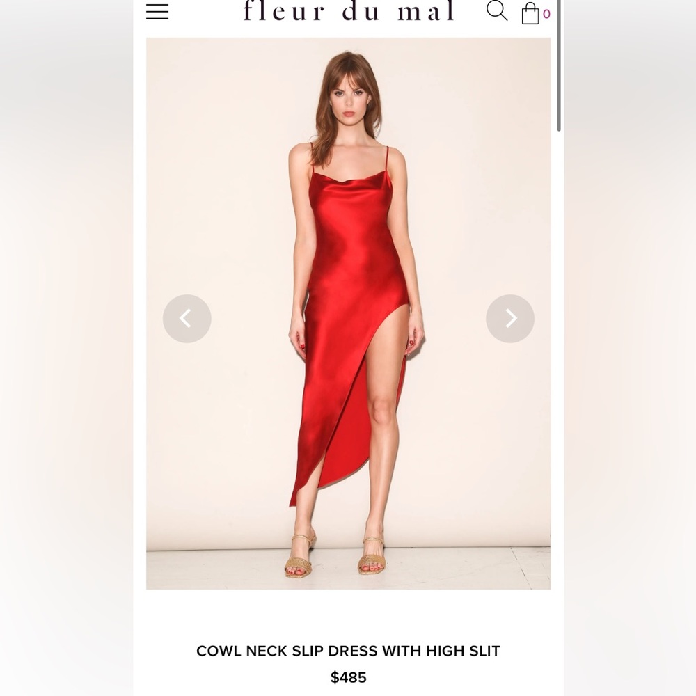 Fleur du Mal high slit cowl slip dress